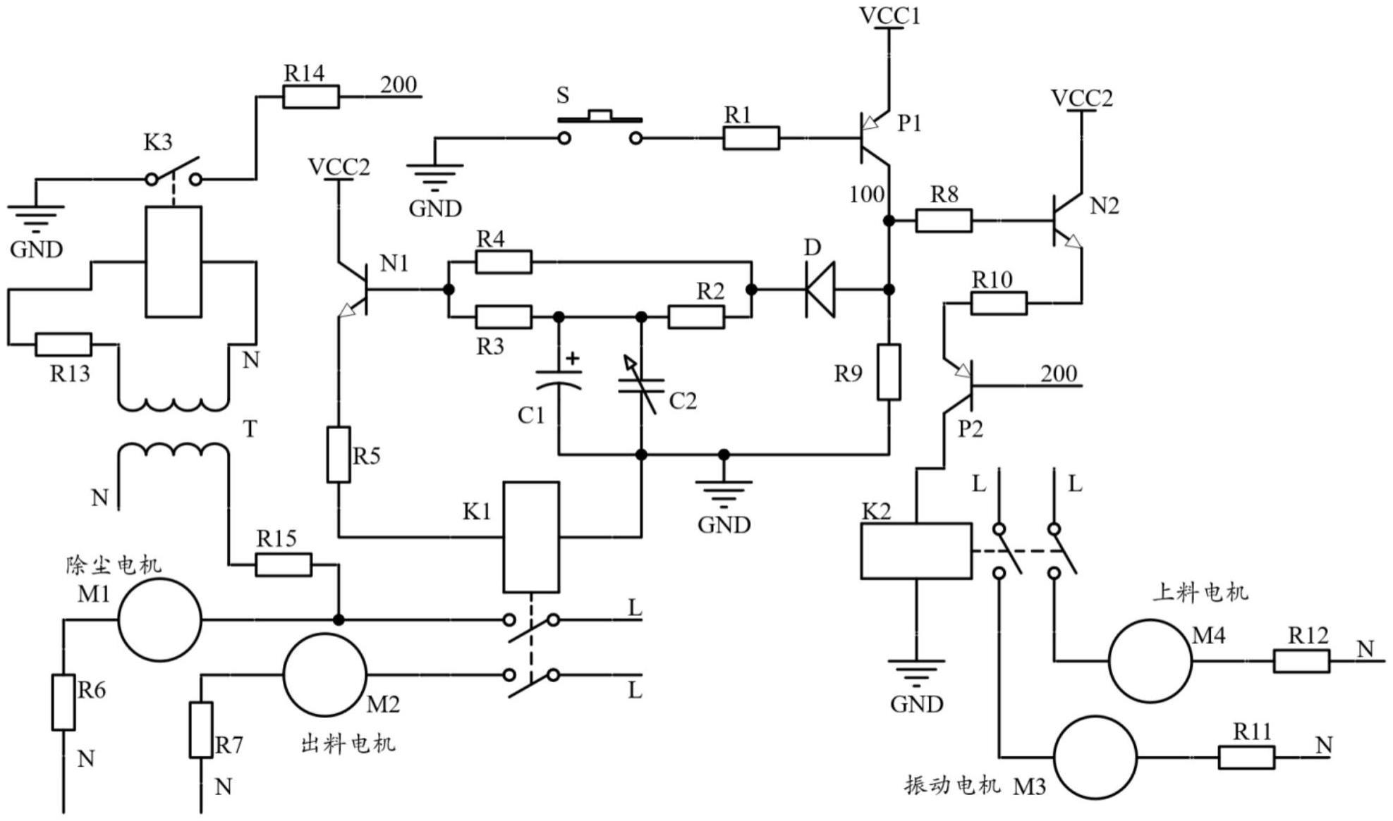 一种高炉上料振动筛除尘控制电路及装置的制作方法